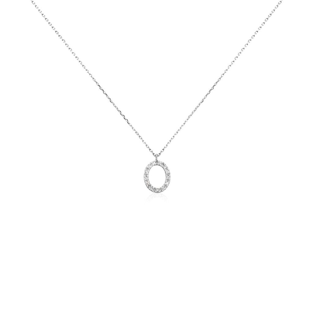 Collier Oran Or Blanc Diamant