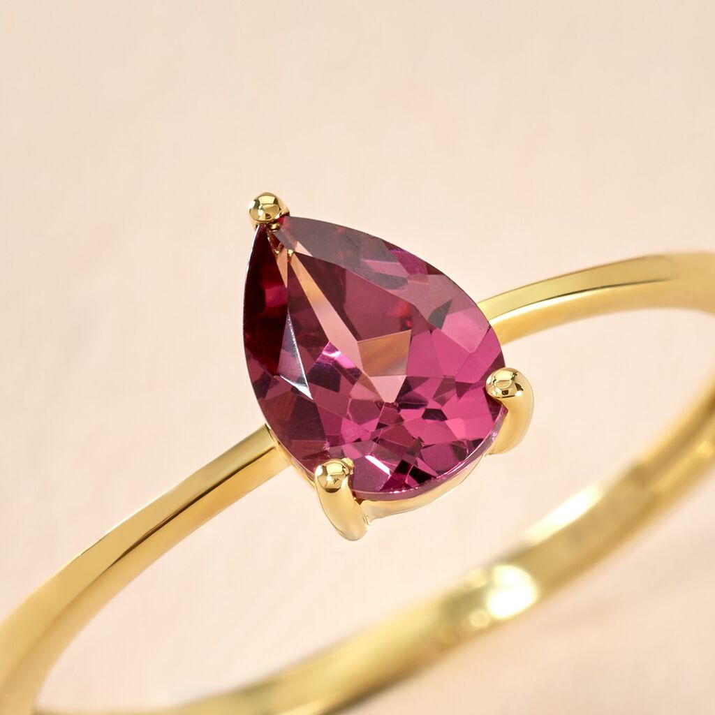 Bague Rhodolite Fever Or Jaune Rhodolite - Bagues solitaires Femme | Histoire d’Or