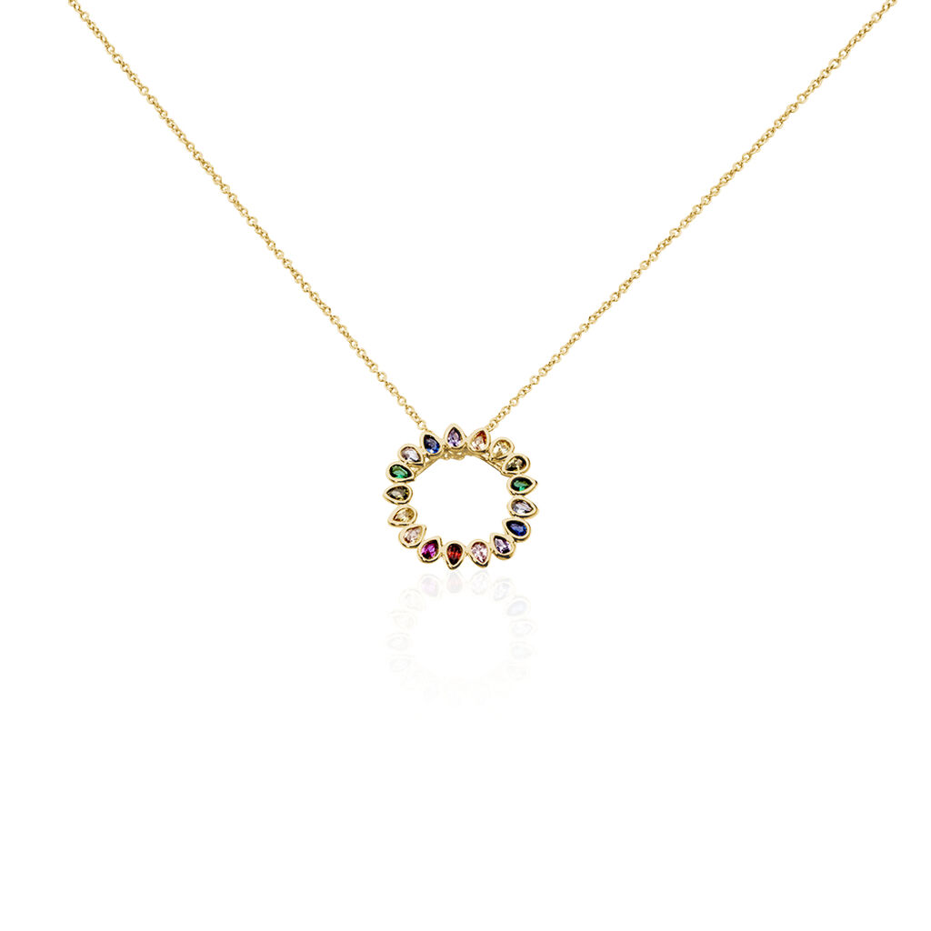 Collier Plaqué Or Jaune Ethem Pierres Multicolores