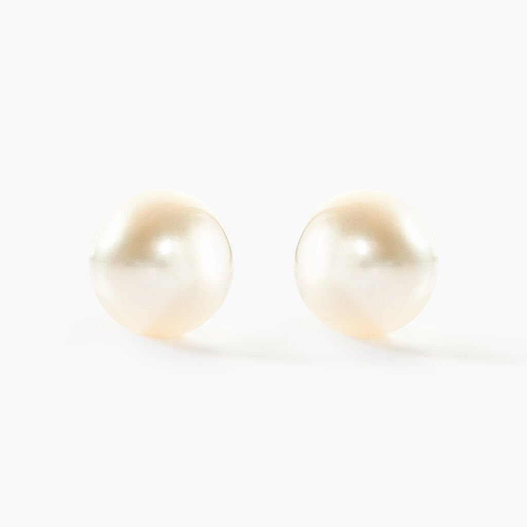 Boucles D'oreilles Puces Suki Or Jaune Perle De Culture - Clous d'oreilles Femme | Histoire d’Or