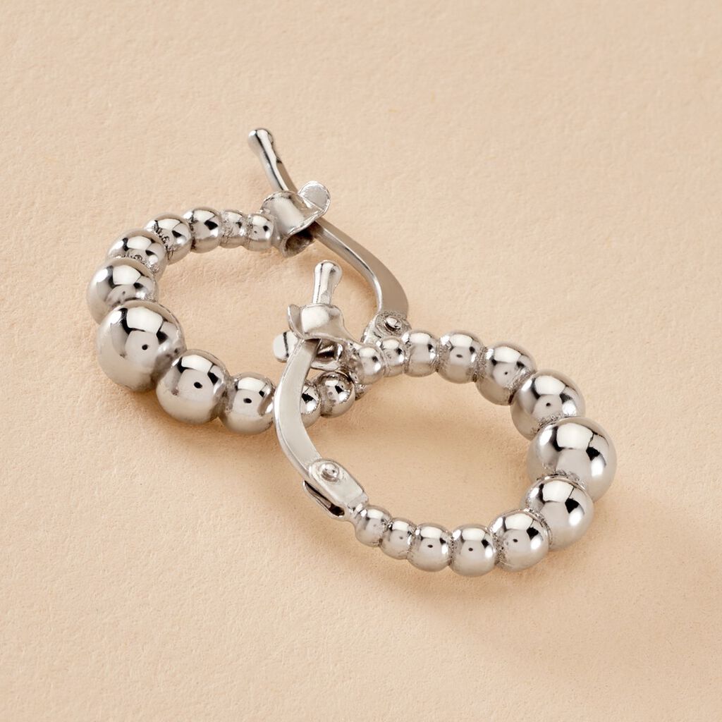 Cr&eacute;oles Sofia Argent Blanc - Boucles d'oreilles cr&eacute;oles Femme | Histoire d&rsquo;Or