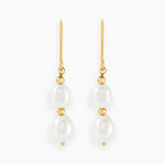 Boucles D'oreilles Pendantes Pearly Or Jaune Perle De Culture - Boucles d'oreilles pendantes Femme | Histoire d&rsquo;Or