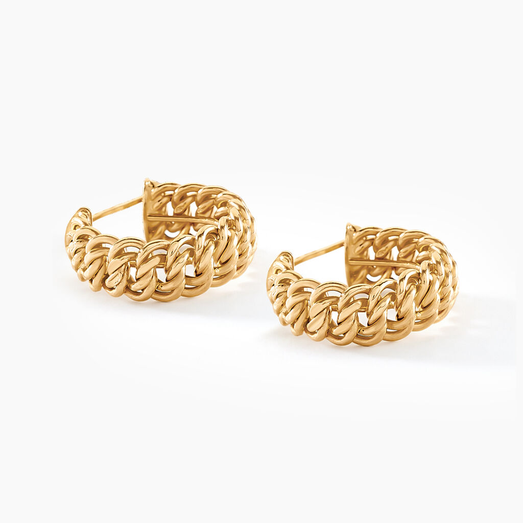 Créoles Jimmy Or Jaune - Boucles d'oreilles créoles Femme | Histoire d’Or