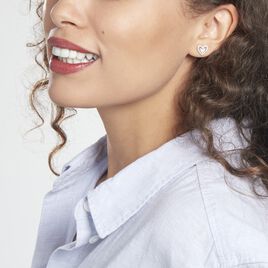 Boucles D'oreilles Puces Kazaldilon Argent Oxyde De Zirconium - Boucles d'Oreilles Coeur Femme | Histoire d’Or