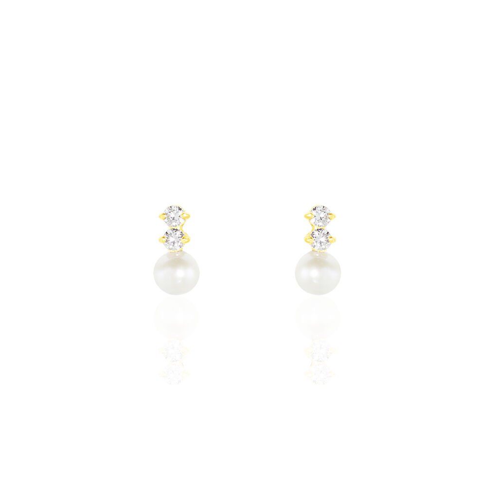 Boucles D'oreilles Pendantes Taima Or Jaune Perle De Culture - Boucles d'oreilles pendantes Femme | Histoire d’Or