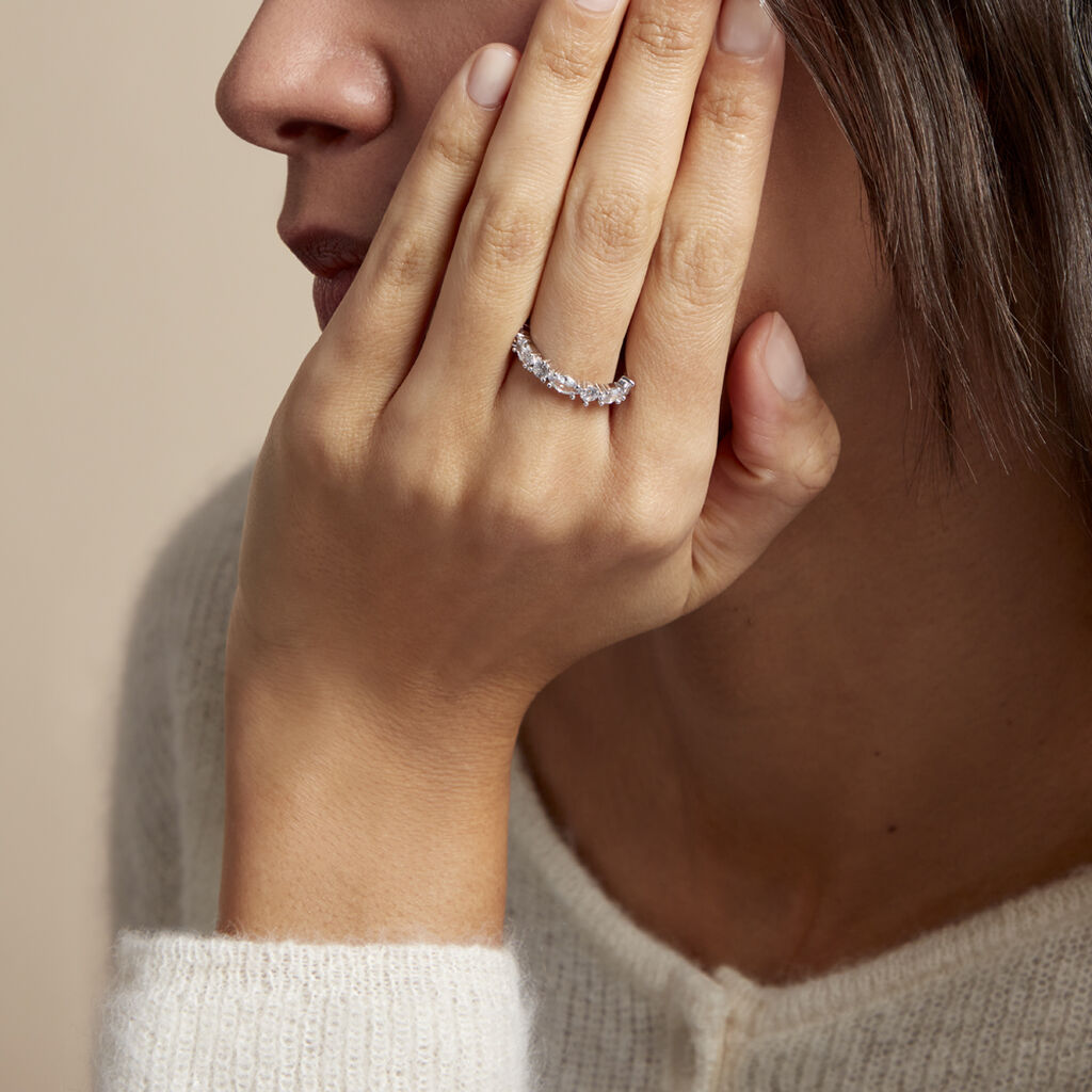 Bague Indira Argent Blanc Oxyde De Zirconium - Bagues avec pierre Femme | Histoire d’Or