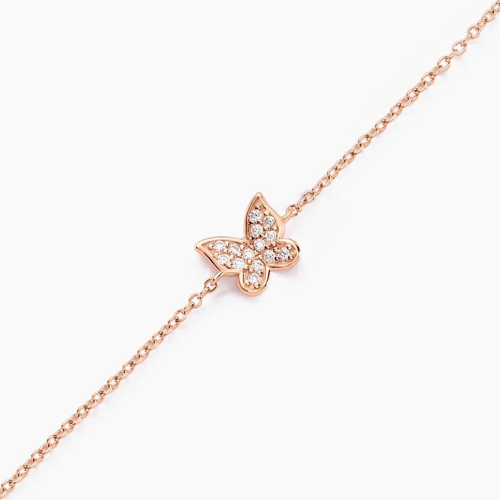 Bracelet Court Argent Rose Anne-lise Oxyde De Zirconium - Bracelets Femme | Histoire d’Or