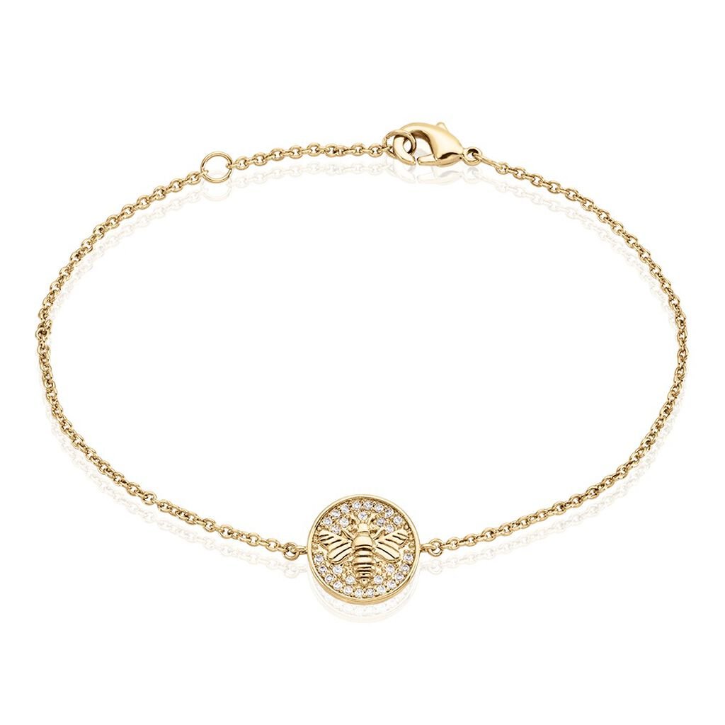 Bracelet Abelha Plaqué Or Jaune Oxyde De Zirconium - Bracelets Femme | Histoire d’Or
