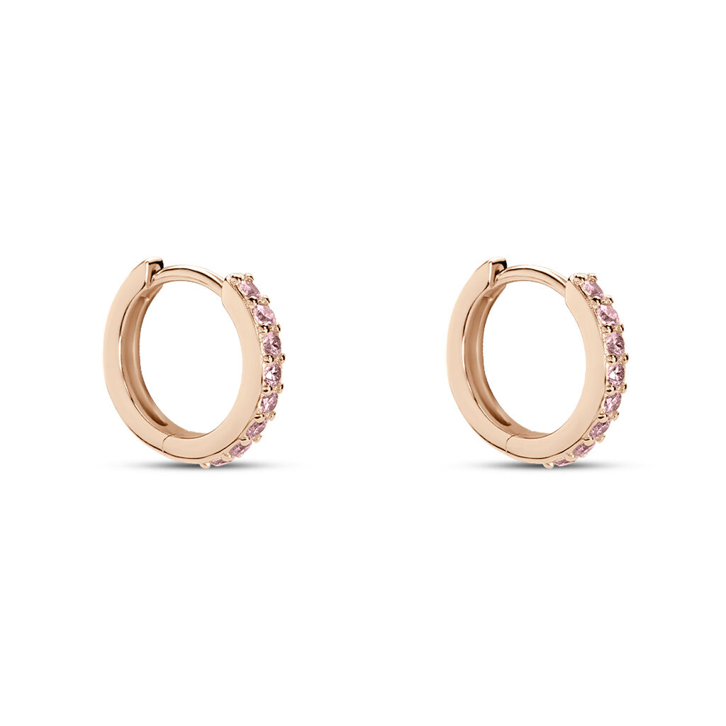 Créoles Rio Argent Rose Oxyde De Zirconium - Boucles d'oreilles créoles Femme | Histoire d’Or