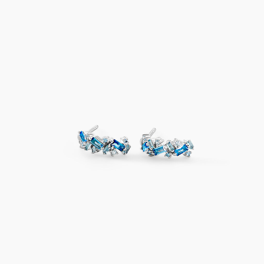 Cr&eacute;oles Rio Argent Blanc Oxyde De Zirconium - Boucles d'oreilles cr&eacute;oles Femme | Histoire d&rsquo;Or