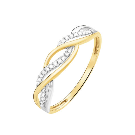 Bague Romane Or Jaune Diamant - Bagues avec pierre Femme | Histoire d’Or
