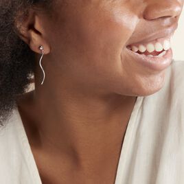 Boucles D'oreilles Pendantes Yaell Argent Blanc - Boucles d'oreilles fantaisie Femme | Histoire d’Or