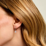Cr&eacute;oles Shanel Argent Blanc Oxyde De Zirconium - Boucles d'oreilles cr&eacute;oles Femme | Histoire d&rsquo;Or