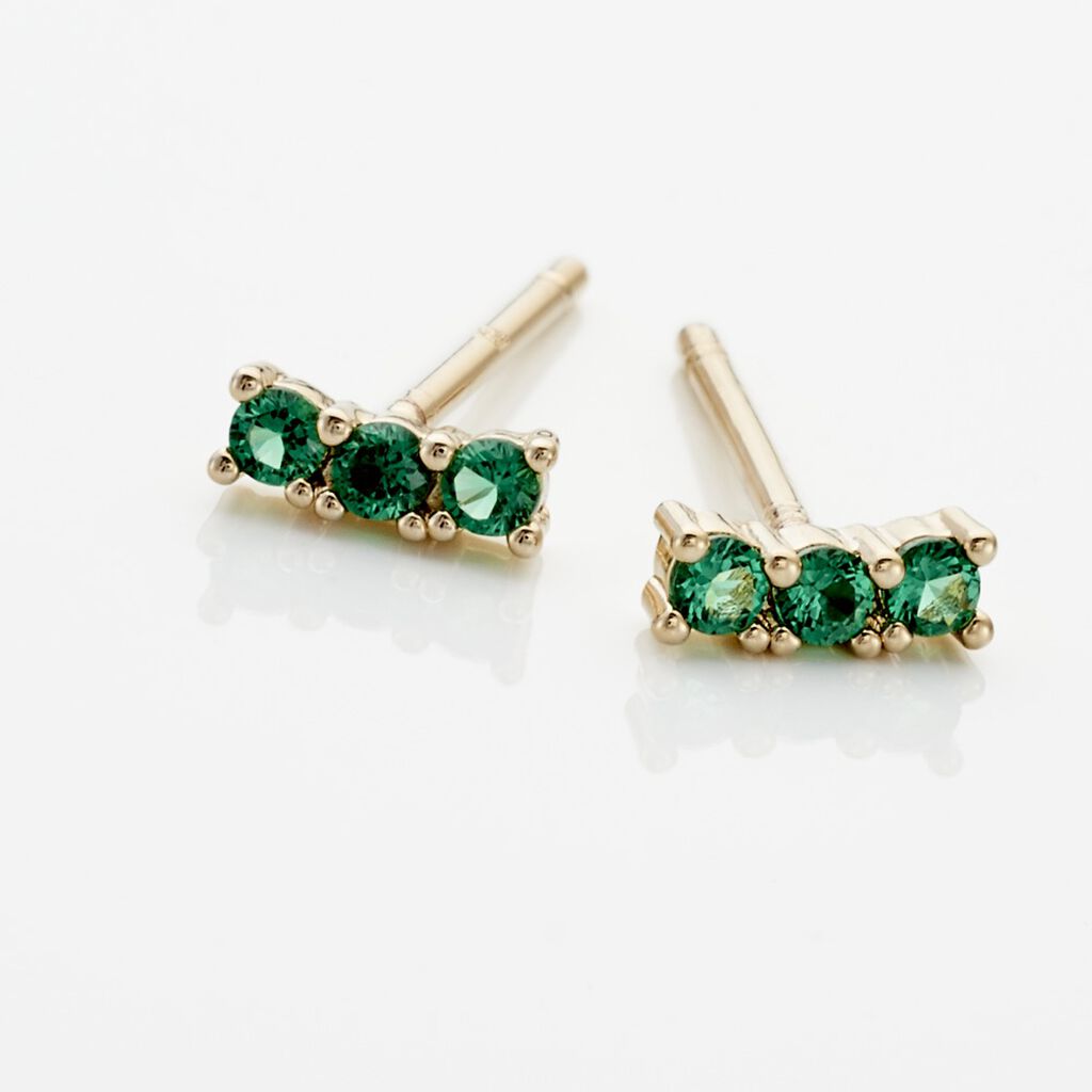 Boucles D'oreilles Puces Plaqué Or Jaune Alodia Spnielles - Boucles d'oreilles fantaisie Femme | Histoire d’Or