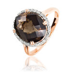 Bague Anna Or Rose Quartz Et Diamant - Bagues solitaires Femme | Histoire d&rsquo;Or