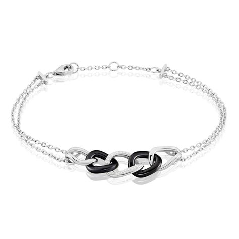 Bracelet Link Argent Blanc Céramique Et Oxyde De Zirconium - Bracelets Femme | Histoire d’Or