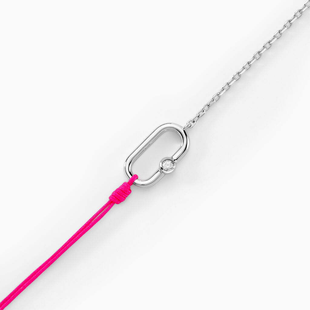 Bracelet Infini Pop Argent Blanc Oxyde De Zirconium - Bracelets cordon Femme | Histoire d&rsquo;Or