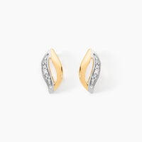 Boucles D'oreilles Puces Smeralda Or Jaune Diamant