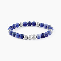 Bracelet Adonis Acier Blanc Pierre De Synthese