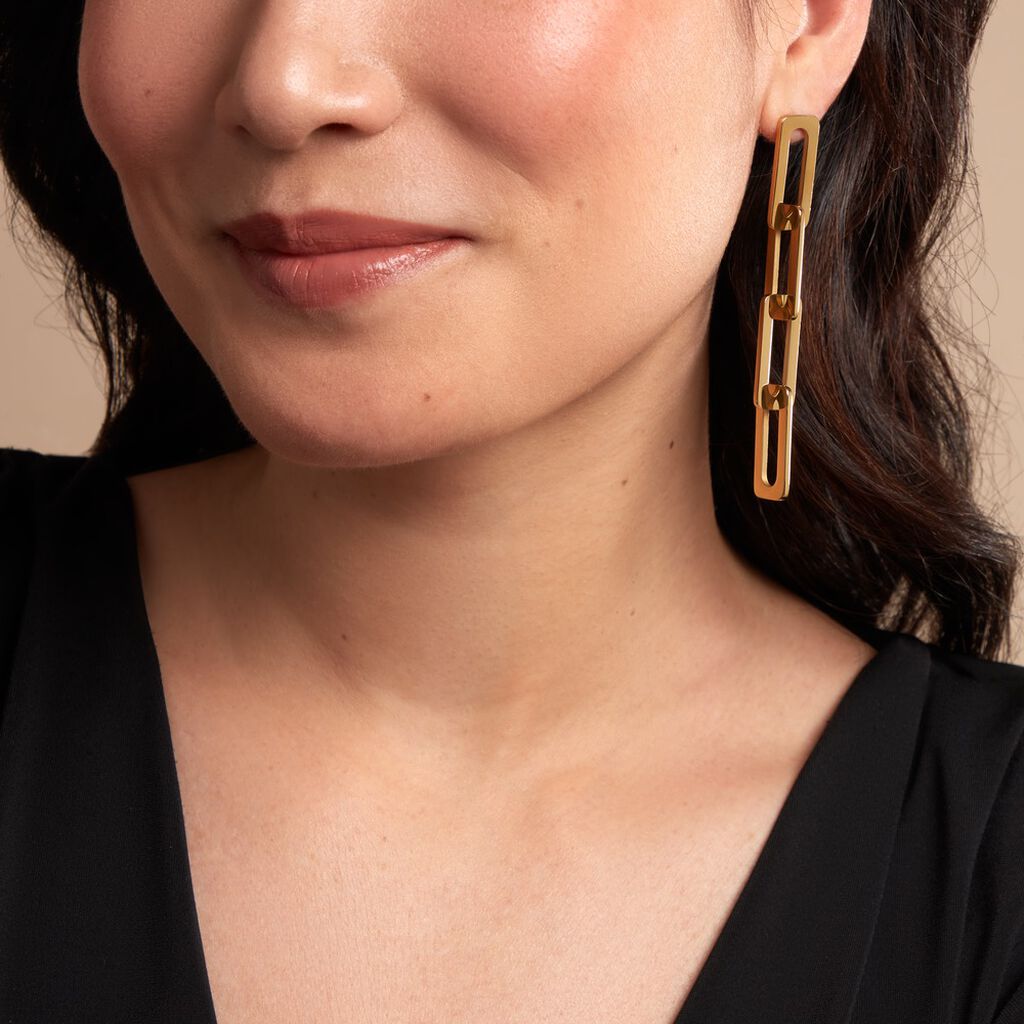 Boucles D'oreilles Pendantes Gracen Acier Jaune - Boucles d'oreilles fantaisie Femme | Histoire d’Or