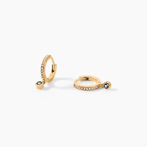 Creoles Dili Plaqué Or Pierres - Boucles d'oreilles créoles Femme | Histoire d’Or