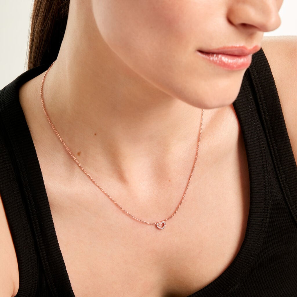 Collier Phanie Argent Rose Oxyde De Zirconium - F&ecirc;te des m&egrave;res Femme | Histoire d&rsquo;Or