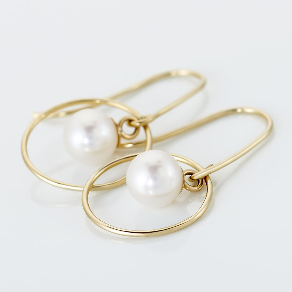 Boucles D'oreilles Pendantes Salvine Or Jaune Perle De Culture - Boucles d'oreilles pendantes Femme | Histoire d’Or
