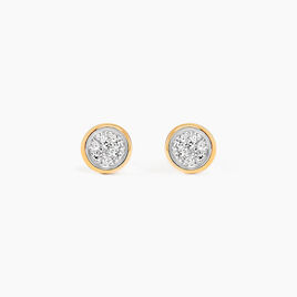 Boucles D'oreilles Puces Or Jaune Diamants - Clous d'oreilles Femme | Histoire d’Or