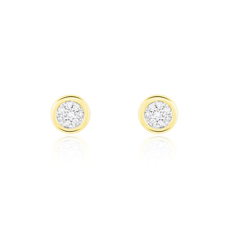 Boucles D'oreilles Puces Or Jaune Diamants - Clous d'oreilles Femme | Histoire d’Or
