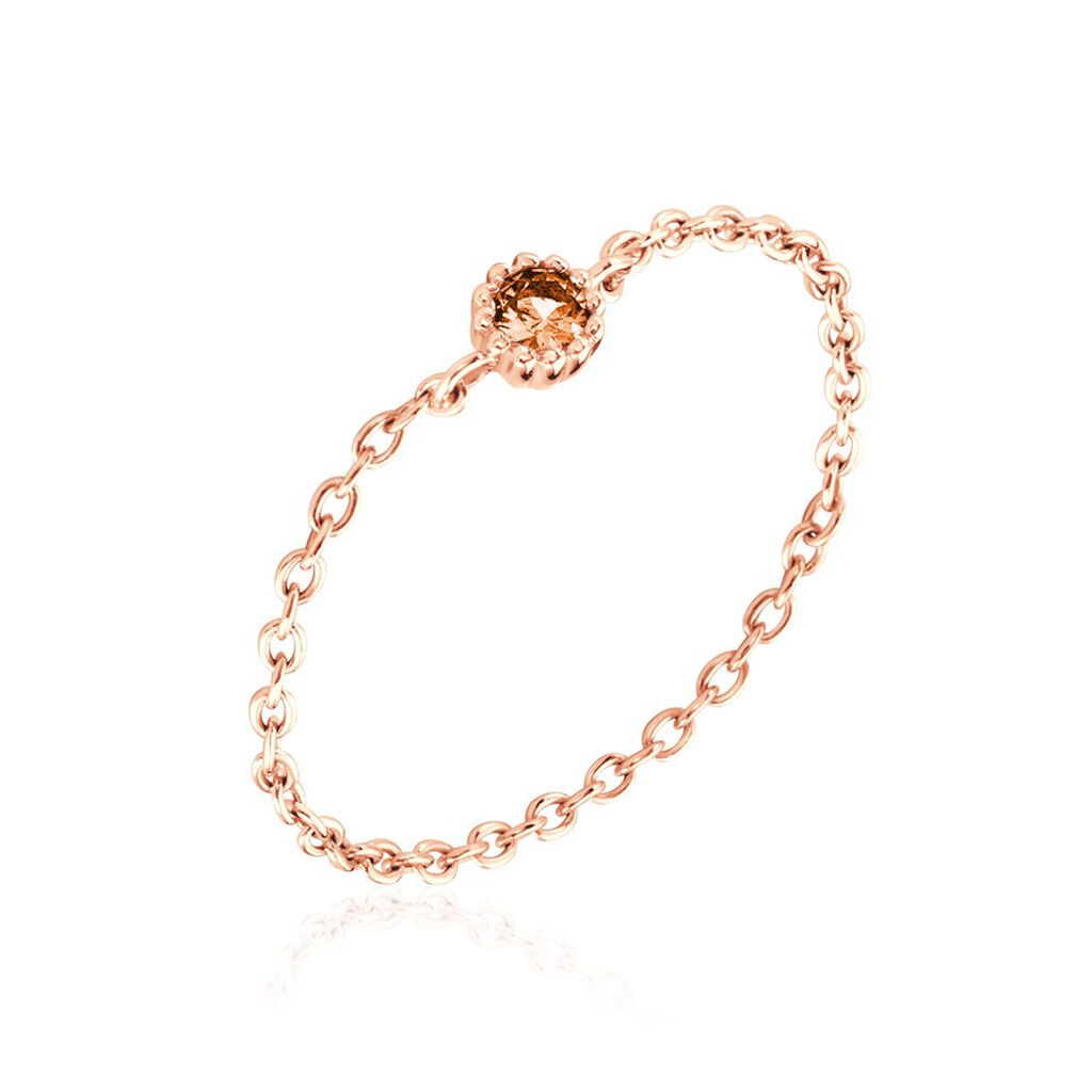 Bague Chaine Rio Selaron Argent Rose Oxyde De Zirconium - Bagues solitaires Femme | Histoire d’Or
