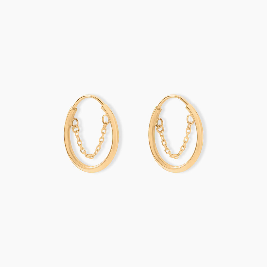 Créoles Byron Or Jaune - Boucles d'oreilles créoles Femme | Histoire d’Or