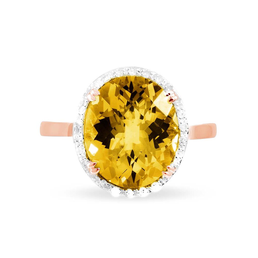 Bague Anna Or Rose Citrine Et Diamant - Bagues solitaires Femme | Histoire d’Or