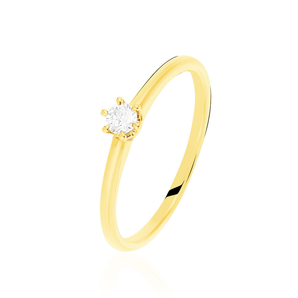 Bague Solitaire Orleane Or Jaune Diamant - Bagues solitaires Femme | Histoire d’Or