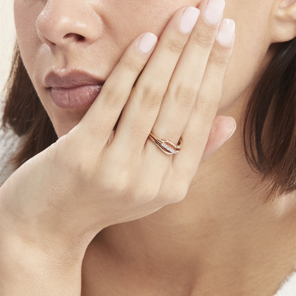 Bague Plaqué Or Jaune Ciera Oxydes De Zirconium - Bagues avec pierre Femme | Histoire d’Or
