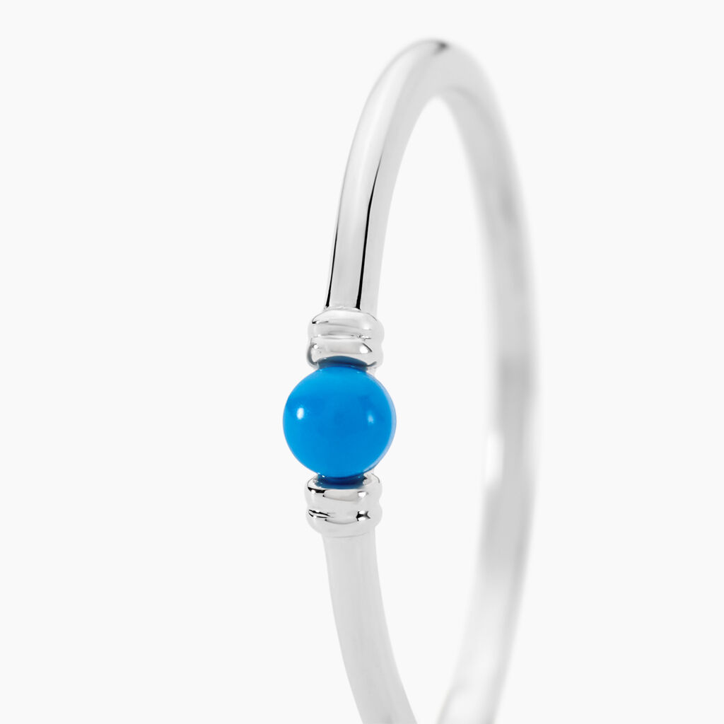 Bague Laelle Argent Blanc Turquoise - Bagues solitaires Femme | Histoire d’Or
