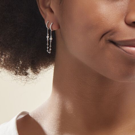 Bijou D'oreille Unitaire Argent Blanc Gretus Oxydes De Zirconium - Boucles d'oreilles fantaisie Femme | Histoire d’Or