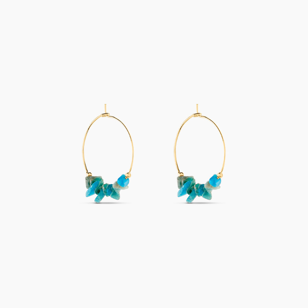 Créoles Juha Plaque Or Jaune Apatite - Boucles d'oreilles créoles Femme | Histoire d’Or