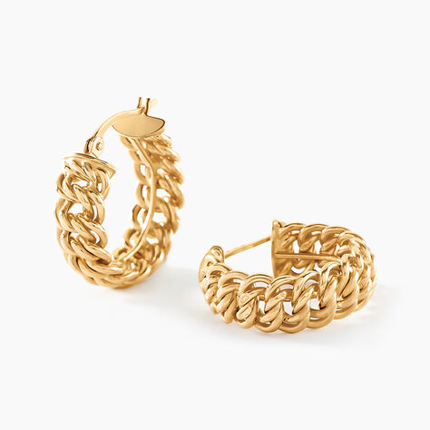 Créoles Jimmy Or Jaune - Boucles d'oreilles créoles Femme | Histoire d’Or