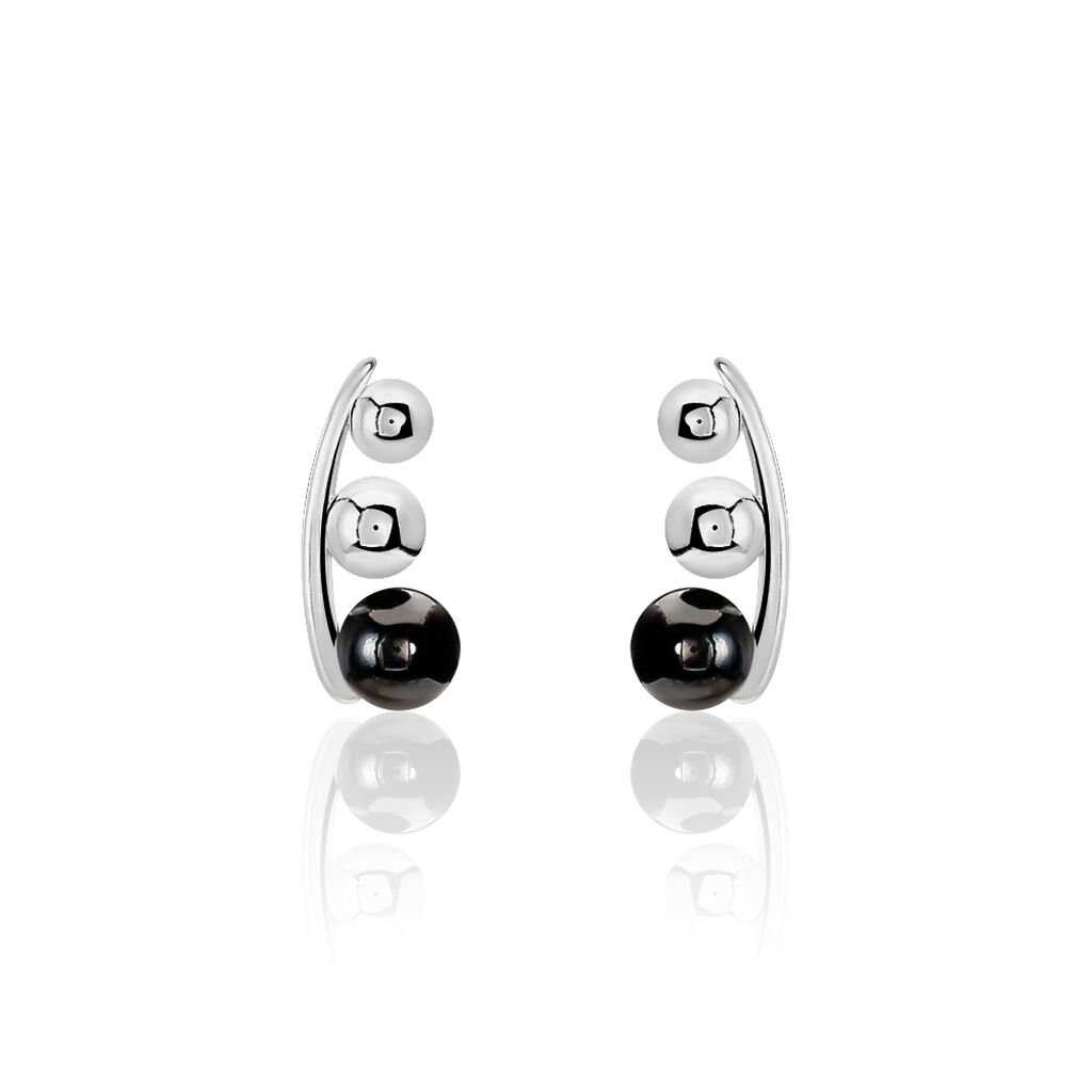 Bijoux D'oreilles Cleya Argent Blanc C&eacute;ramique - Boucles d'oreilles fantaisie Femme | Histoire d&rsquo;Or