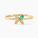 Bague Flower Power Or Jaune Emeraude Diamant - Bagues solitaires Femme | Histoire d&rsquo;Or