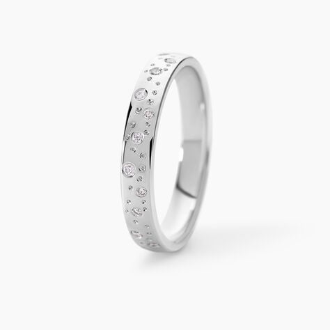 Alliance Fantaisie Or Blanc Diamant - Alliances 18 carats Unisex | Histoire d&rsquo;Or