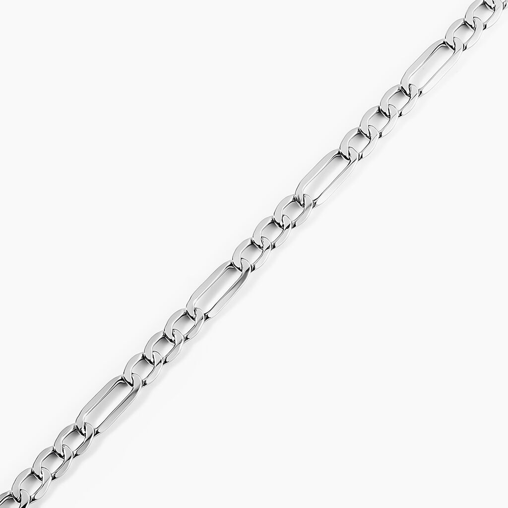 Bracelet Or Blanc Maille Altern&eacute;e 1/3 - Bracelets cha&icirc;ne Femme | Histoire d&rsquo;Or