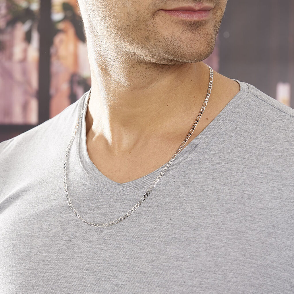 Collier Vivian Argent Blanc - Chaines Homme | Histoire d’Or