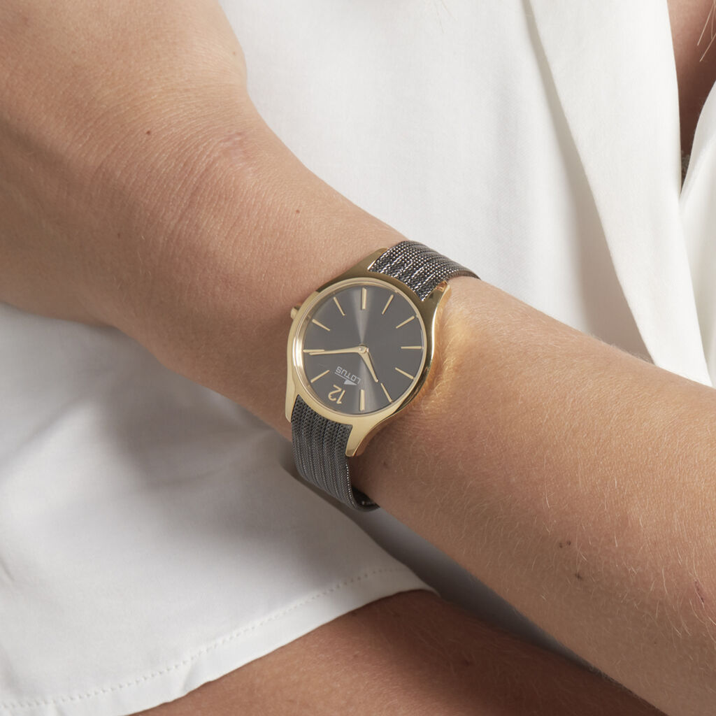 Montre Lotus Bliss Noir - Montres Femme | Histoire d’Or