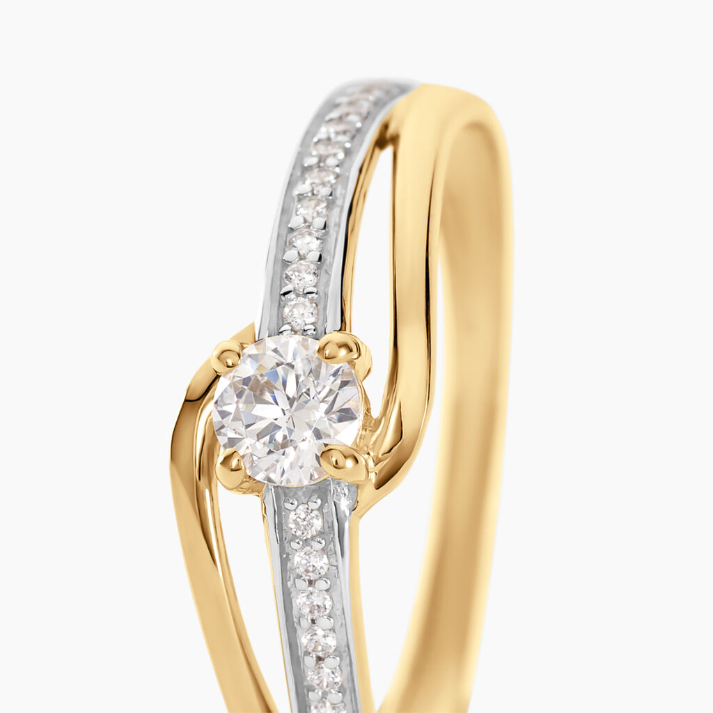 Bague Solitaire Armelle Or Jaune Oxyde De Zirconium - Bagues solitaires Femme | Histoire d’Or