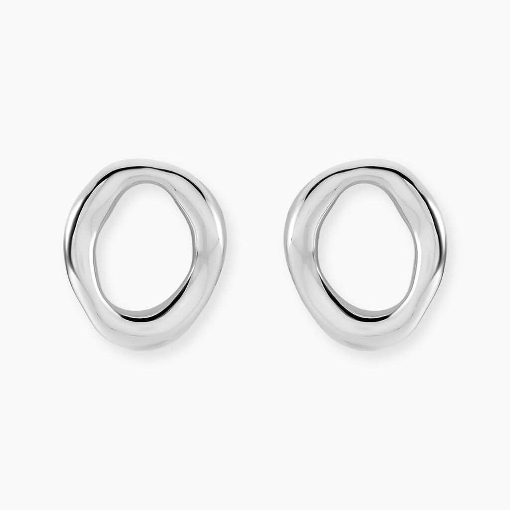 Boucles D'Oreilles Puces Kelia Acier Blanc - Boucles d'oreilles fantaisie Femme | Histoire d&rsquo;Or