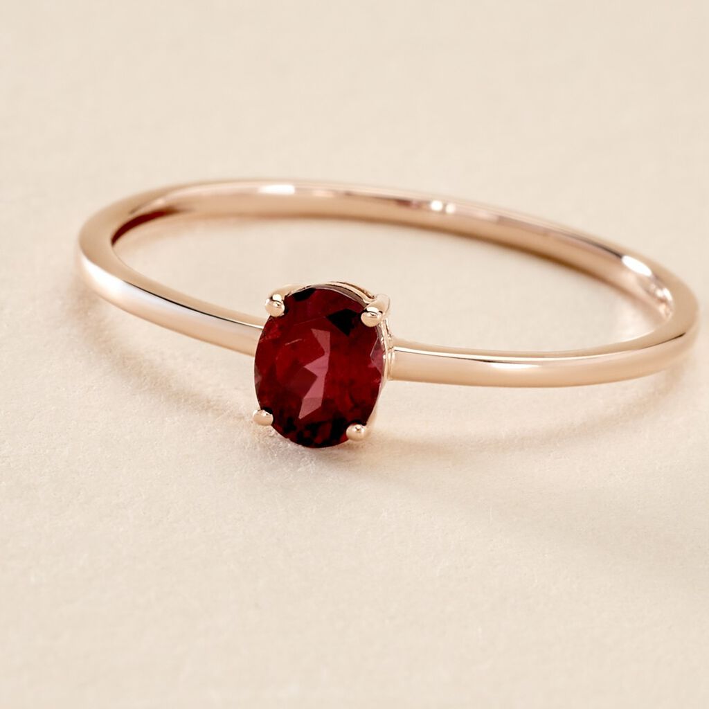 Bague Valentino Or Rose Rhodolite - Bagues solitaires Femme | Histoire d’Or