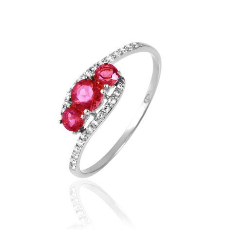 Bague Chloe Or Blanc Rubis Et Diamant - Bagues solitaires Femme | Histoire d&rsquo;Or