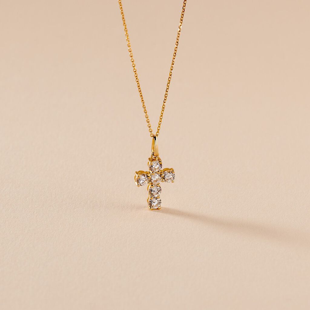 Pendentif Or Jaune Sebastian Oxyde De Zirconium - Pendentifs Femme | Histoire d’Or