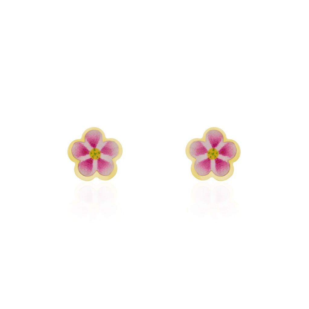 Boucles D'oreilles Puces Syna Fleur Or Jaune - Clous d'oreilles Enfant | Histoire d’Or